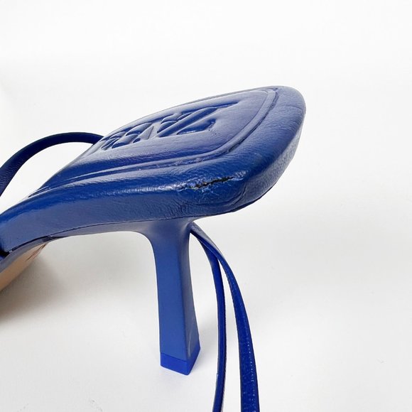 Zara Leather Lace Up Heeled Strappy Sandals High Heel Stiletto Sexy 90s Y2K - 9 - Picture 8 of 13